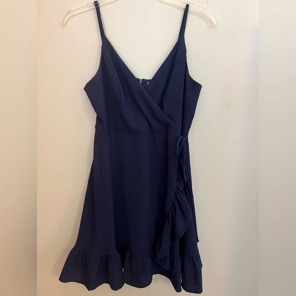 Altar’d State Navy Blue Ruffle Mini Dress. Size M